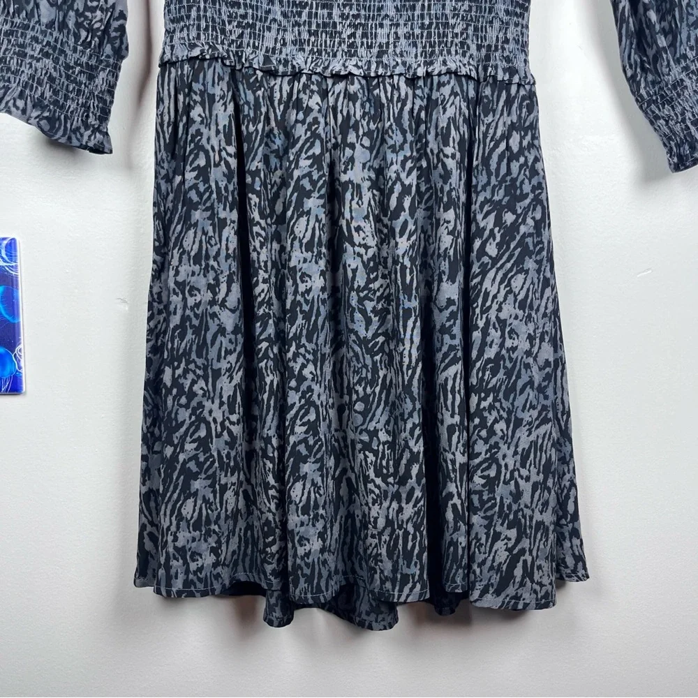 NEW Rails Zana Charcoal Gray Abstract Animal Cinched Waist Dress Size XS - Picture 10 of 11